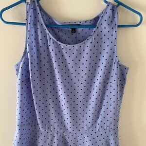 Talbots Womens polka dot peplum sleeveless blouse size XS